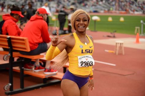 She’s a runner; she’s a track star!A 21-year-old athlete, Sha’Carri Richardson, just made history, becoming the sixth-fastest woman in the world, Blavity reports.Richardson has been making a name for herself on the track, getting her start as a sprinter at Louisiana State University (LSU). In 2019, she earned two junior world records, breaking the college record for the 100-meter dash as a freshman, coming in at 10.99 seconds. Then the same day she broke the 200-meter dash record at 22.37 sec College Track And Field, College Track, Sha Carri Richardson, Shelly Ann Fraser, Flo Jo, Track Star, Track Team, Olympic Trials, Track And Field Athlete