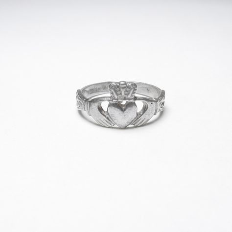 REID'S IRELAND LIMITED Sterling Silver Trinity Knot And Heart Celtic Claddagh Ring 1970's Vintage Celtic Claddagh Ring, Cute Ring, Plain Rings, Claddagh Ring, Trinity Knot, Claddagh Rings, Knot Design, Cute Rings, Christmas List