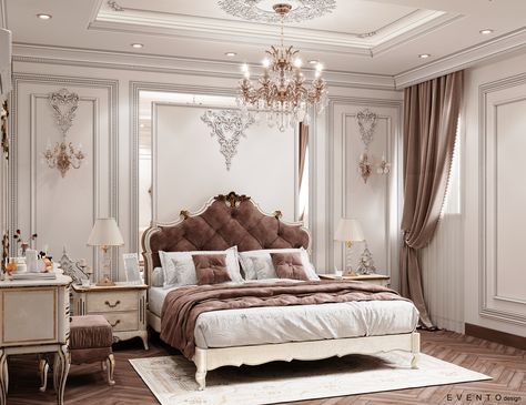 Classic Bedroom Design Luxury, Bedroom Design Luxury, Islamic Interior Design, Classic Bedroom Design, Luxury Bedroom Sets, Music Bedroom, Bed Classic, Classic House Exterior, Luxury Bedroom Design