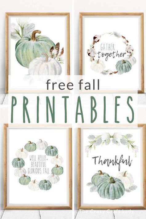 Download and print these Farmhouse Style Fall Printables – for your  seasonal gallery walls, to print as a greeting card, or just because! Blue Fall Decor, Seasonal Printables, Free Fall Printables, Neutral Farmhouse, Fiesta Tropical, Fall Decor Inspiration, Fall Wall Decor, Fall Printables, Holiday Printables