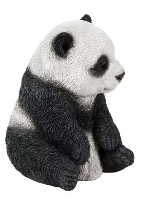 Panda Sitting, Outdoor Garden Statues, Bear Sculptures, People Fall In Love, Outdoor Material, Garden Statue, Falling In Love With Him, Outdoor Statues, Take A Nap