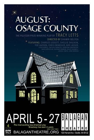 August: Osage County (@ Balagan Theatre) August Osage County, Osage County, Theatre Poster, Win Prizes, Cabin, House Styles