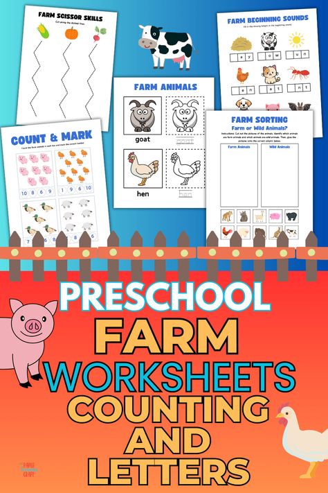 Looking for a fun and educational way to introduce young children to life on the farm? My printable Farm Preschool Worksheets are perfect for teaching kids about farm animals, and daily farm activities through engaging and interactive exercises.

From coloring pages to counting games featuring cows, pigs, chickens, and more these printables provide a hands-on learning experience that’s both entertaining and educational. These worksheets are ideal for parents, teachers, and caregivers. Farm Activities For Prek, Preschool Farm Animal Theme, Life On The Farm Preschool Crafts, Farming Preschool Activities, Farm Activity Preschool, Farm Animals Preschool Printables, Farm Preschool Worksheets, Horse Activities For Preschool, Farm Lesson Plans For Preschool