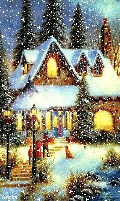 Štědrý Den, Merry Christmas Gif, Snow Falling, Christmas Scenery, Vintage Christmas Images, Animated Christmas, Christmas Gif, Christmas Scenes, Christmas Snow