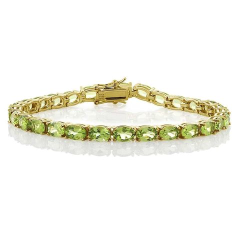 12.00 Ct 18k Yellow Gold Plated Sterling Silver Peridot Gemstone Birthstone Women's Tennis Bracelet, 7 Black Hills Gold Jewelry, Peridot Bracelet, Black Hills Gold, Peridot Gemstone, Fine Jewelry Bracelets, Gem Stone, Vintage Bracelets, Tennis Bracelet, Jewellery Display