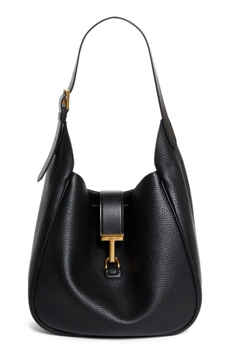 Signature T-shaped hardware adds a heritage touch to this slouchy hobo bag masterfully crafted in Italy from beautifully grained calfskin leather. Hook-tab closure Shoulder strap Leather Made in Italy Designer Handbags Slouchy Hobo Bag, Leather Hobo Bags, Tom Ford Bag, Slouchy Bag, Leather Hobo Handbags, Rollerball Perfume, Leather Hobo Bag, Handbag Straps, Womens Toms