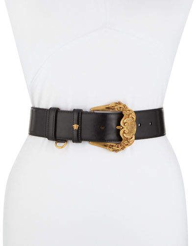 Versace Collection Baroque Buckle Leather Belt Versace Perfume Woman, Versace Logo Wallpapers, Naomi Campbell Versace, Versace Outfit Women, Versace Furniture, Versace Clothes, Versace Bedding, Versace Pattern, Versace Wallpaper