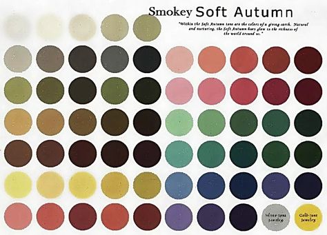 Smokey Soft Autumn : Only smoky gray warm soft colors Toned Autumn, Soft Autumn Deep, Soft Autumn Palette, Autumn Skin, Soft Autumn Color Palette, True Autumn, Colour Analysis, Deep Autumn, Seasonal Color Analysis