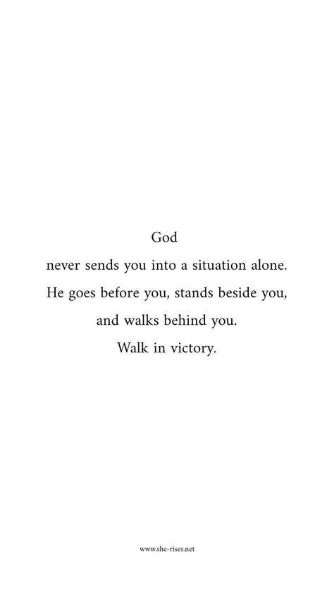 #God #NeverAlone #BesideYou #BehindYou #BeforeYou #WalkinVicory #Quote #SheRises Quotes On Surrendering To God, God Guide Me Quotes, Sprital Quotes, Aesthetic God Quotes, God Quotes Aesthetic, God Guide Me, Inspirerende Ord, Ayat Alkitab, Motiverende Quotes