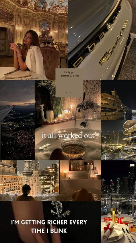 Universe Manifestation Aesthetic, Luxury Lifestyle Women Vision Board, Luxurious Women Lifestyle, 2025 Manifestation Board, Dream Lifestyle Aesthetic Wallpaper, Universe Manifestation Wallpaper, Luxury Lifestyle Collage, Millionaire Women Aesthetic, Successful Women Wallpaper