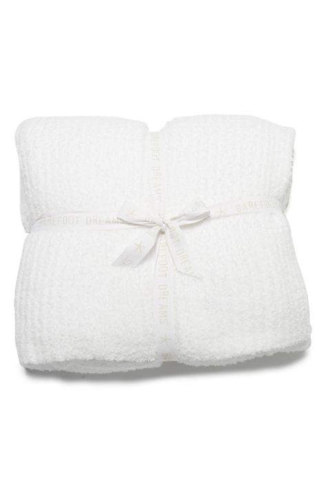 Plush, easy-care chenille makes this sumptuous rib-knit blanket cozy, light and lusciously warm. Style Name:Barefoot Dreams Cozychic Ribbed Throw Blanket. Style Number: 5541561. Barefoot Dreams Blanket, Bed Blankets, Blanket Cozy, White Bed, Bed Throw Blanket, White Blanket, Cozy Gift, Cozy Chic, Solid & Striped