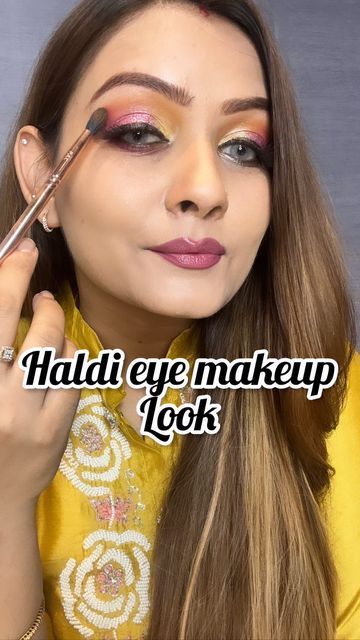 Haldi Eye Makeup Look, Haldi Makeup, Flower Embroidery Designs, Flower Embroidery, Makeup Tutorial, Makeup Looks, Eye Makeup, Embroidery Designs, Embroidery