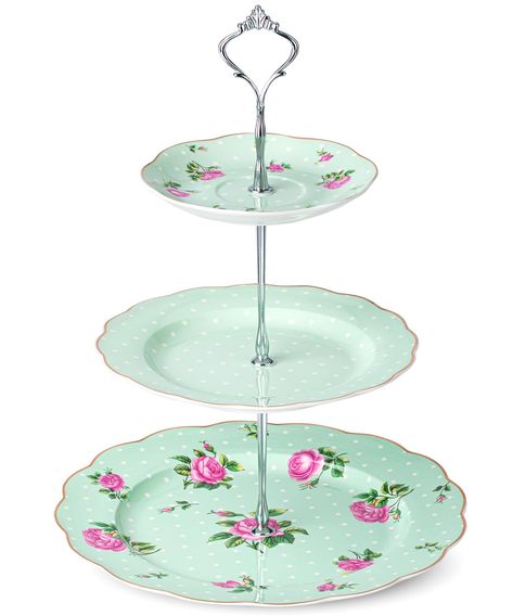 PRICES MAY VARY. BTaT 3-tier cupcake stand features a delicate floral pattern set against a soft green background, adorned with pink roses and green leaves, which enhances the presentation of your desserts and appetizers. Designed to elevate any table setting, the stand is perfect for showcasing cupcakes, pastries, or finger foods, making it an essential for parties, afternoon teas, or special occasions. Crafted from high-quality porcelain, this stand is built for durability and lasting beauty. Tea Party Centerpiece Ideas, Garden Party Tablescapes, Bridgeton Theme, Tea Party Tray, Pie Stand, Tea Party Table Settings, Dessert Tower, Afternoon Tea Stand, Tea Stand