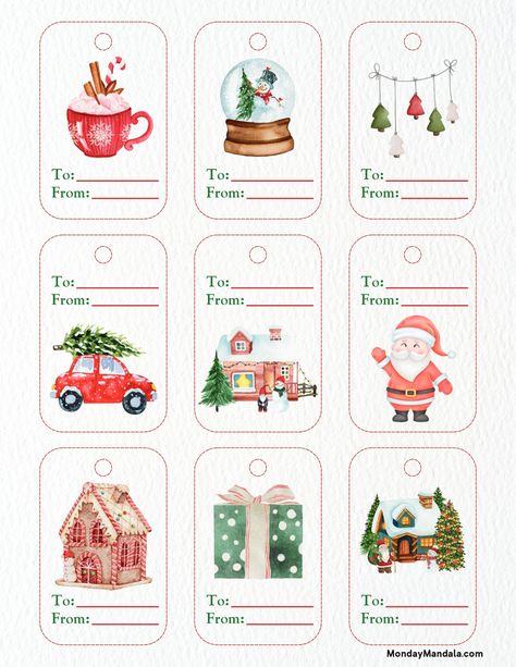 550 Printable Christmas Gift Tags (Free PDF Templates) Christmas Sticker Tags, Gift Tag Template Free Printable, Christmas Gift Tags Printable Templates, Gift Tag Template Free, Printable Christmas Tags, Christmas Cookies Packaging, Christmas Present Tags, Free Printable Christmas Gift Tags, Christmas Gift Tags Free