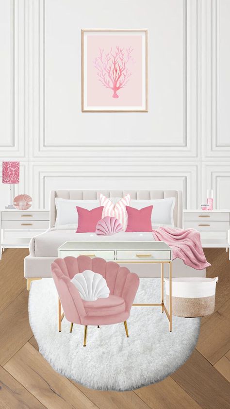 #pinkcoastal #coastal #bedroom #decor #coastaldecor #roominspo #inspo #coastalgrandaughter #beachy #pink Pink Beachy Aesthetic Bedroom, Preppy Coastal Bedroom Pink, Pink Beach Bedroom Ideas, Costal Granddaughter Aesthic Room Pink, Pink And Green Coastal Bedroom, Pink Coastal Granddaughter Room, Coastal Cowgirl Decor Bedroom, Pink Classy Bedroom, Girly Coastal Bedroom