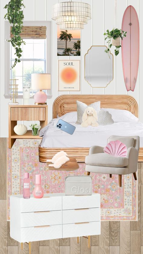 Blair Bedroom, California Bedroom, Beachy Room Decor, Summer Room Decor, Dream Bedrooms, Apartment Vibes, College House, Beachy Room, Coastal Room