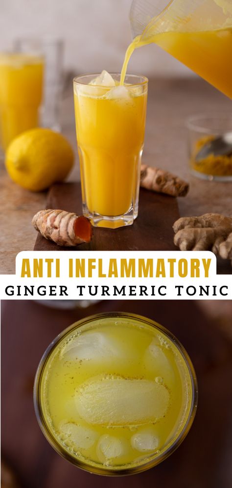 Ginger For Inflammation, Ginger Tumeric Tea, Turmeric Tonic, Ginger Root Tea, Lifestyle Of A Foodie, Fresh Turmeric Root, Turmeric Drink, Turmeric Juice, Anti Inflammation Recipes