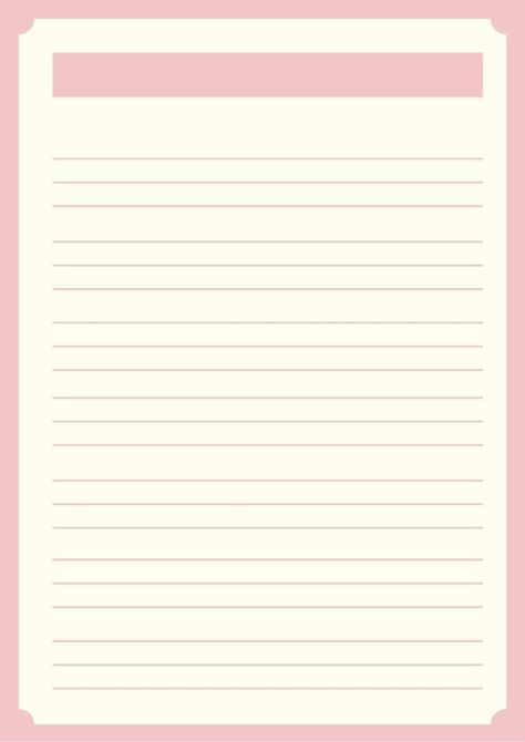 Good Note Templates, Diary Template Journals, Cute Letter Template, Diary Page Template, Cute Notes Template, Aesthetic Notes Template, Pink Lined Paper, Journal Page Template, Background For Writing