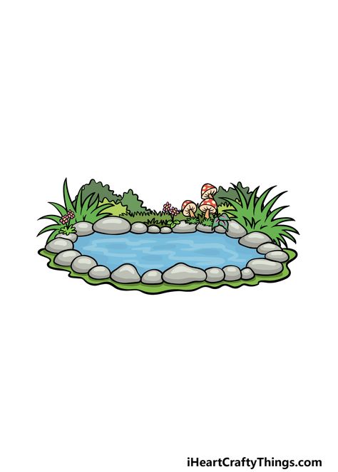 Life can get pretty busy and stressful at times, so sometimes it can be very therapeutic to slow down and relax by a glistening pond. There’s a sense of calmness around a pond that can have Small Pond Ideas, Pond Drawing, Plants Drawing, Small Pond, Pond Ideas, Pond Plants, Small Ponds, Plant Drawing, A Pond