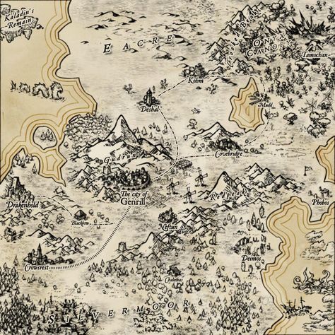 I've created 400+ photoshop brushes for creating hand-drawn style fantasy maps. - Imgur Fantasy Map Drawing, Map Drawing Ideas, Fantasy Map Drawing Ideas, Map Sketch, Map Drawing, Fantasy Map Making, Fantasy World Map, Fantasy Maps, Hand Drawn Map