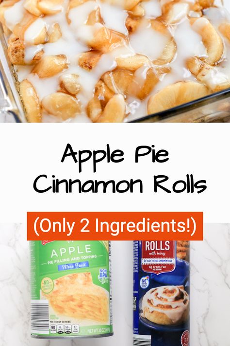 Viral on TikTok and Facebook, this quick dessert combines two ingredients: canned cinnamon rolls and apple pie filling. Use brands like Pillsbury Grands! or store equivalents. The result is a cobbler-style cinnamon roll dessert, easily customizable with icing or whipped cream. Loved for its simplicity, it serves as breakfast, brunch, or dessert, and can be prepped ahead. Breakfast With Apple Pie Filling, Recipes Made With Pillsbury Cinnamon Rolls, Apple And Cinnamon Rolls Dessert Recipes, Pillsbury Cinnamon Roll Recipes Apple Pie Filling, Cinnamon Rolls And Pumpkin Pie Filling, Crockpot Pillsbury Cinnamon Rolls, Pillsbury Cinnamon Rolls With Apples, Pillsbury Apple Cinnamon Rolls, Apple Pie Made With Cinnamon Rolls