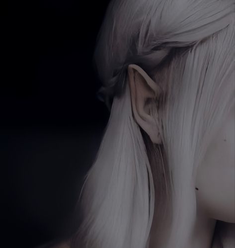 Dark Elf Female Aesthetic, White Hair Elf Aesthetic, Elf Magic Aesthetic, Light Fae Aesthetic, Female Fae Aesthetic, Elf Nymph Aesthetic, Fae Ears Aesthetic, Elf Royalty Aesthetic, Water Elf Aesthetic