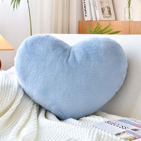 PRICES MAY VARY. CUTE HEART SHAPED PILLOW - The unique heart pillow is made of soft faux rabbit fur, filled with fluffy PP cotton, the inner cannot be removed, exquisite workmanship. Provide you with a better soft and comfortable using experience. SIZE & COLOR: The soft heart pillow has two sizes: Mini-12.9"x9.8" and Large-19.6"x15.7", which are suitable for decoration in various occasions. A variety of classic colors can meet your various needs. NICE MATCH TO YOUR HOME - The cute heart design i Preppy Pillows, Fuzzy Pillows, Shaped Pillows, Kids Living Rooms, Heart Plush, Heart Pillows, Soft Heart, Christmas Room Decor, Heart Pillow