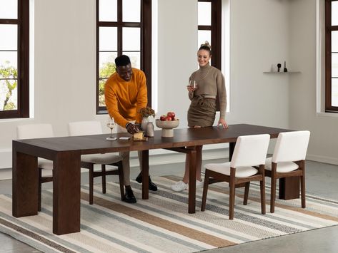 PRICES MAY VARY. 【Extendable Dining Room Table】 Wood table that expands from 1' to 12'. A 6-in-1 table that easily goes from compact console to small dining table to long dining table. 【Made with Solid Wood】 High-quality wood dining table that is made with solid wood and engineered hardwood. Everyday dinner table that is resistant to scratches and heat damage. 【Modern Style】 White table that is a balance between a farmhouse dining table and modern home furniture. Expandable table that looks good Expandable Dining Tables, Wooden Extendable Dining Table, Extendable Dining Room Table, Transformer Table, Extendable Dining Table Set, Expandable Table, Wood Dining Room Table, Long Dining Table, Expandable Dining Table