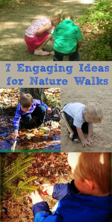 Fun ideas to Keeping Kids busy on a nature walk or hike -- so you won't have to hear "how much longer" :) Nature Walk Activities, Outdoor Learning Activities, Forest School Activities, Nature School, Learning Tips, Environmental Education, Nature Walk, Outdoor Classroom, Outdoor Activities For Kids