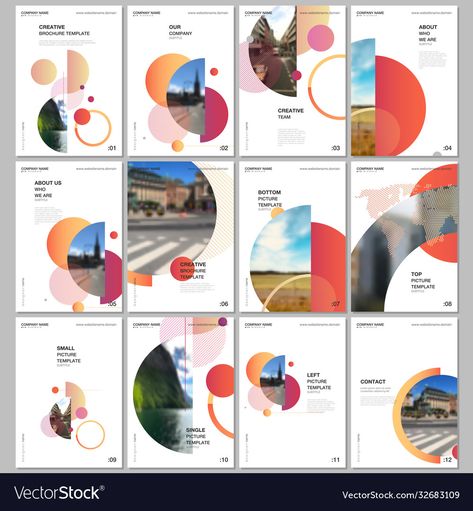 Shape Layout Design, Geometric Magazine Layout, Geometric Brochure Design, Circle Graphic Design Layout, Report Book Cover Design, Geometric Cover Design, Circles In Design, Geometric Layout Design, Cover Book Design Layout