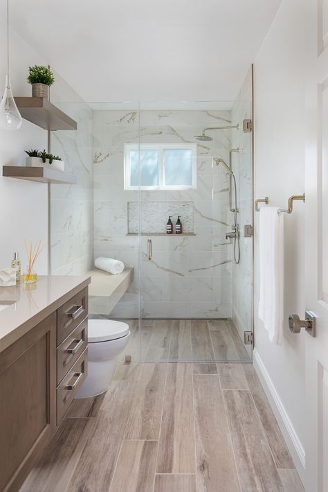 Irvine - Complete Home Remodel - Transitional - Bathroom - Orange County - by Sea Pointe Design & Remodel | Houzz Transitional Small Bathroom, Bathroom Orange, Small Bathroom Design Ideas, Sea Point, Point Design, Transitional Bathroom, Design Remodel, Design Bathroom, Small Bathroom Design