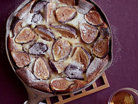 Black Mission Fig Clafoutis Recipe - Matthew Accarrino | Food & Wine Fig Clafoutis, Fall Desert, Clafoutis Recipe, Thanksgiving Fruit, Maple Cake, Black Mission Fig, Easy Popsicles, Clafoutis Recipes, Fall Fruit