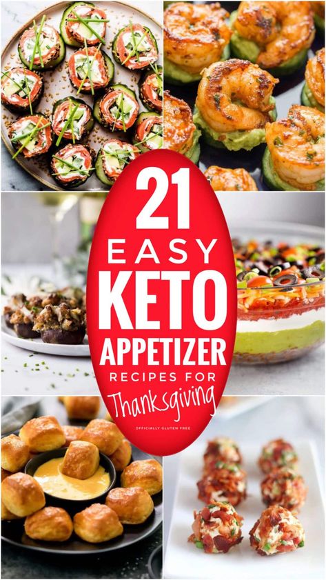 21 Easy Keto Appetizers for Thanksgiving | Holiday Appetizer Recipes Easy Keto Appetizers, Keto Appetizer Recipes, Keto Appetizers, Holiday Appetizers Recipes, Hot Appetizers, Keto Christmas, Low Carb Appetizers, Quick Appetizers, Cold Appetizers