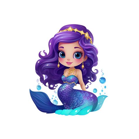 Cute Mermaid Clipart, Mermaid Printables, Mermaid Png, Mermaid Purple, Princess Png, Mermaid Clipart, Big Eyes Doll, Mermaid Pink, Mermaid Pictures