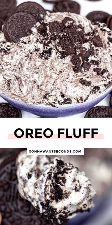 Oreo Salad, Oreo Fluff Recipe, Fluff Dessert Recipes, Oreo Pudding Dessert, Oreo Fluff Dessert, Dessert Recipes Videos, Cookie Salad, Whipped Cream Desserts, Cool Whip Desserts