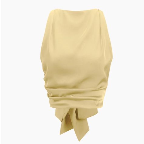 Yellow Open Back Cowl Neck Rouched Top From Commense. Xs. New With Tags. So Cute Just Too Small For Me In The Chest (I’m A 32d). Open Back Crop Top, Fit Clothes, Jeans Overall, Fits Clothes, Jeans Cargo, Long Midi Dress, Cardigan Sweater Dress, Maxi Robes, Blazer And Shorts