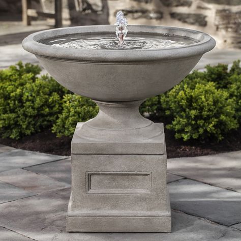 Campania International Aurelia Outdoor Fountain | from hayneedle.com Concrete Fountains, Campania International, Garden Water Fountains, Stone Fountains, Tabletop Fountain, Water Fountains Outdoor, Stone Bowl, Outdoor Fountain, Wall Fountain