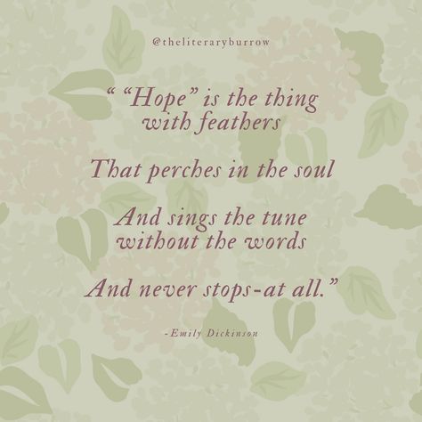 Hope Is A Thing With Feathers, Hope Is The Thing With Feathers, Emily Dickinson, Hope Is, The Thing, The Soul, Stay Tuned, Bookstore, Feathers