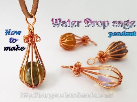 How To Make Water, Wire Jewelry Making, Wire Wrapped Jewelry Tutorials, Bijoux Fil Aluminium, Pendant Tutorial, Wire Jewelry Tutorial, Wire Jewelry Designs, Wire Wrapping Stones, Make Jewelry