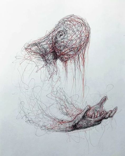 Surreal Pencil Drawings, Mental Heath Inspired, Floating Person Drawing, Distorted Artwork, Humanoid Drawing, Tired Sketch, Apathy Art, Distortion Art Drawing, Scribble Drawings