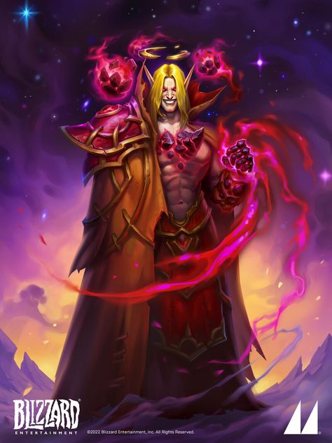 ArtStation - Hearthstone Hero Skin | Wicked Prince Kael'thas Elf Wizard, Sin Dorei, Hearthstone Heroes, Hero Forge, World Of Warcraft Characters, Warcraft Characters, Warcraft Art, Blizzard Hearthstone, Blizzard Entertainment