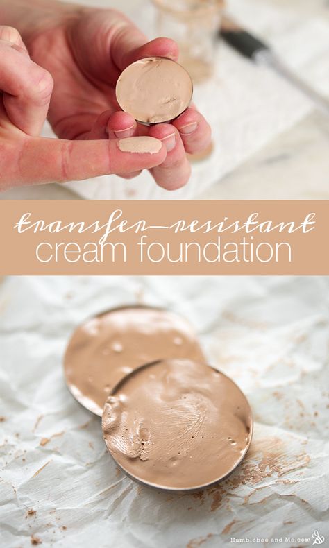 Transfer-Resistant Cream Foundation - Humblebee & Me Diy Makeup Foundation, Homemade Foundation, Kitchen Apothecary, Diy Natural Makeup, Future Makeup, Diy Foundation, Diy Makeup Recipe, Making Cosmetics, Makeup Recipes