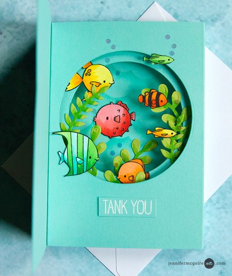 Tunnel Cards, Jennifer Mcguire Cards, Jennifer Mcguire Ink, Fishing Cards, Jennifer Mcguire, Mft Cards, Karakter Disney, 카드 디자인, Interactive Cards