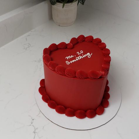 Ms. 20 Something 💋♥️ - Cake Details - Size: Standard 7” (two layers) #emmacakes #emmacakesseattle #seattle #cakes #seattlecakes #seattlebakery #seattlecustom #custom #heartcake #heart #red Heart Cake Happy Birthday, Ms 20 Something Cake, Red Cake Birthday, Nyc Bday, Red Heart Cake, Red Birthday Cake, Birthday Cake Red, Heart Birthday Cake, Red Birthday Cakes