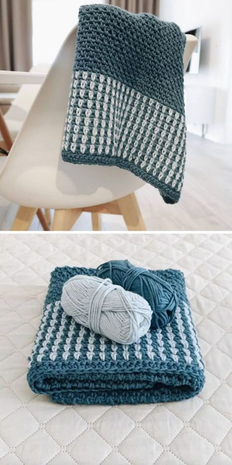 Merino Crochet Patterns, Crochet Blanket From The Center, Crochet Two Color Blanket, Crochet Blankets Patterns, Baby Blanket Crochet Boy, Crochet Blankets For Boys, Merino Wool Crochet Pattern, Boy Blankets Crochet, Crochet Blanket For Boys