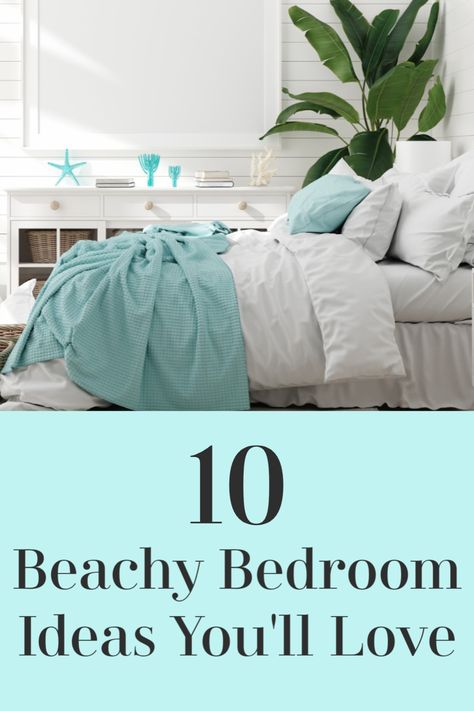 Beachy Bedroom Ideas, Beach Bedrooms, Beach Condo Decor, Costal Bedroom, Ocean Bedroom, Vibe Bedroom, Beachy Bedroom, Beach Themed Bedroom, Beach House Bedroom