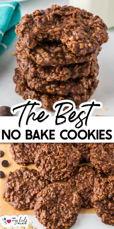 Peanut Butter Chocolate No Bake Cookies Paula Deen No Bake Cookies, Easy No Bake Cookies Recipe, Best Ever No Bake Cookies, Chocolate Pb No Bake Cookies, Peanut Butter Chocolate No Bake Cookies, Easy Cookies To Make With Kids, Microwave No Bake Cookies, Uncooked Cookies, Cookies Recipes No Bake