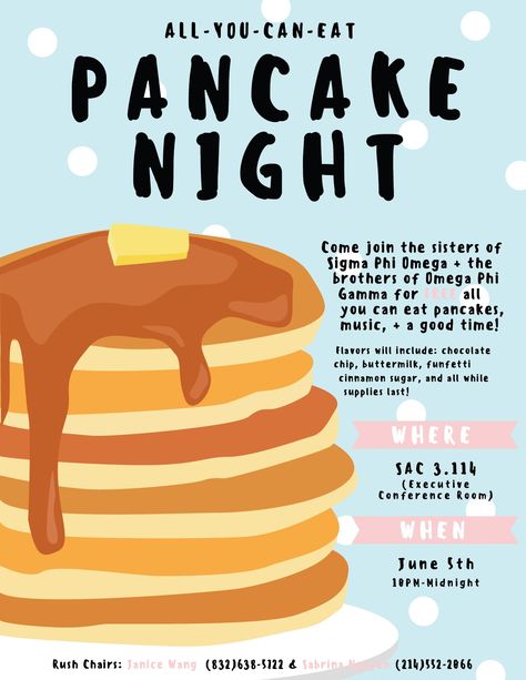 Pancake Poster First Orientation Pancake Poster Design, Breakfast Poster Ideas, Breakfast Poster Design, Pancake Poster, Pancake Graphic, Pancake Drawing, Powerpoint Presentation Themes, Pancake Restaurant, Pancake Bar