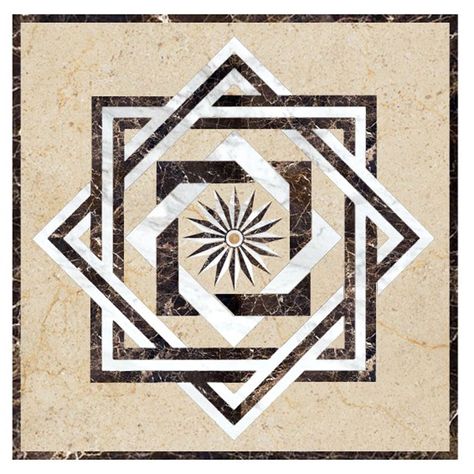 Water-jet cut stone designs for floors - interlocking squares design Marble Floor Pattern, Marble Waterjet, Marble Medallion, Floor Medallion, Marble Flooring Design, Waterjet Marble, Stone Floor, Natural Stone Flooring, Marble Inlay