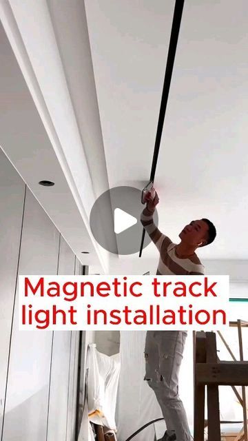 Magnetic Strip Light, Living Room Track Lighting, Magnetic Track Lighting Living Room, Magnetic Lights Ceiling, Track Light Ceiling Design, Spotlights Ceiling Living Rooms, Track Lighting Living Room, Magnetic Track Light, Track Lighting Fixtures